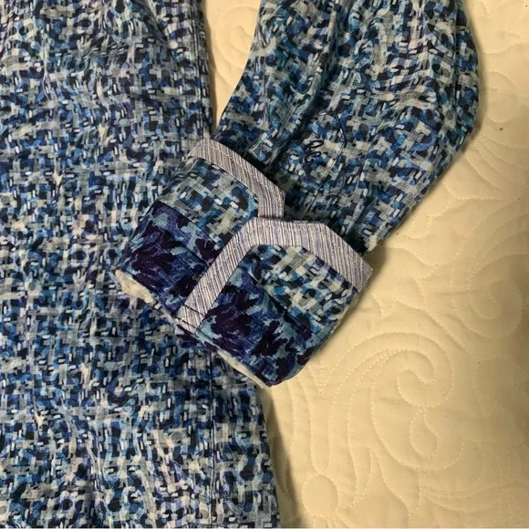 Robert Graham XL men’s dress shirt button up blue labyrinth print long sleeve - Picture 3 of 7